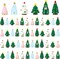 48 Pcs Mini Resin Figurines Miniature Statues Christmas Tree (Multicolor) 11.81 x 7.87 x 1.77 inches